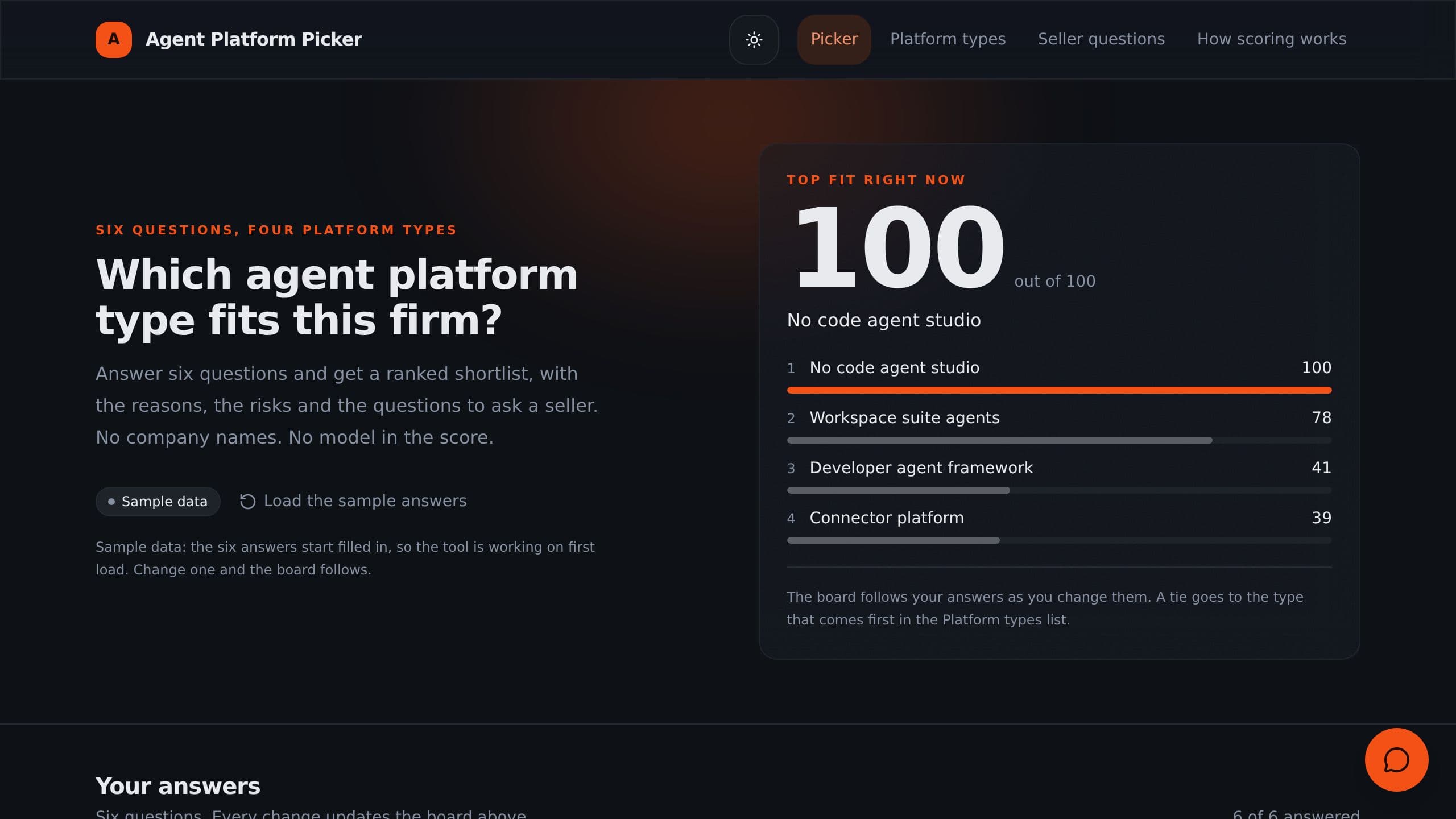 Agent Platform Picker preview