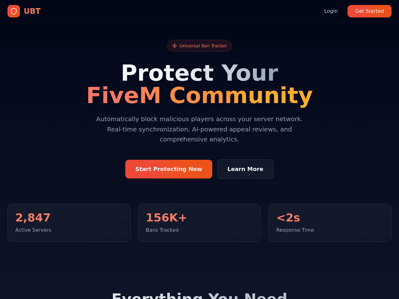 Universal Ban Dashboard
