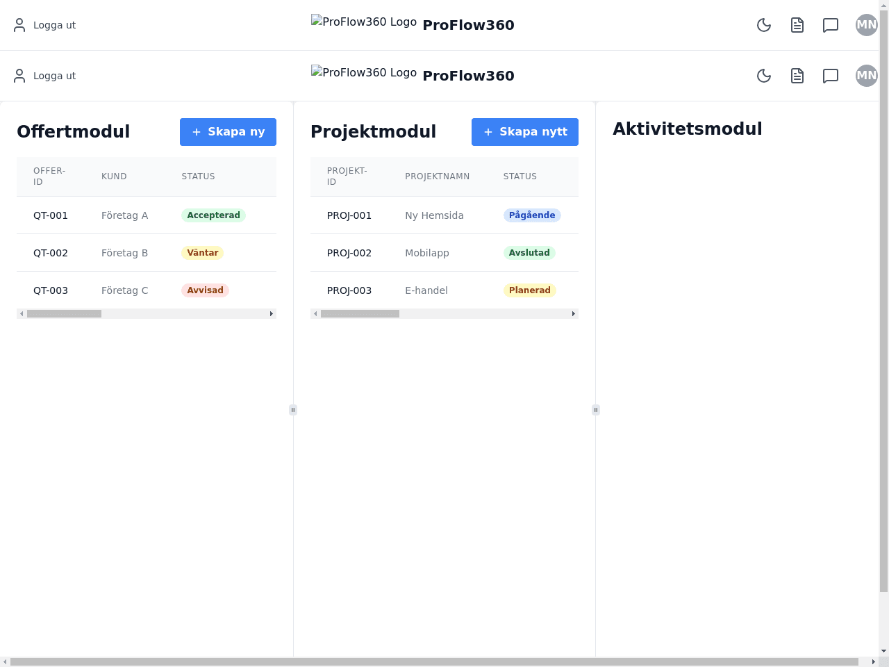 ProFlow Project Portal