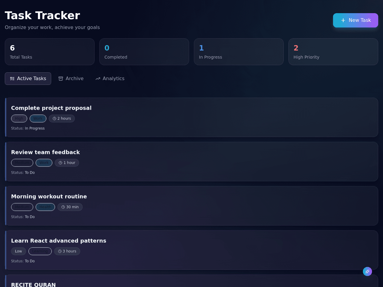 Task Tracker Flow