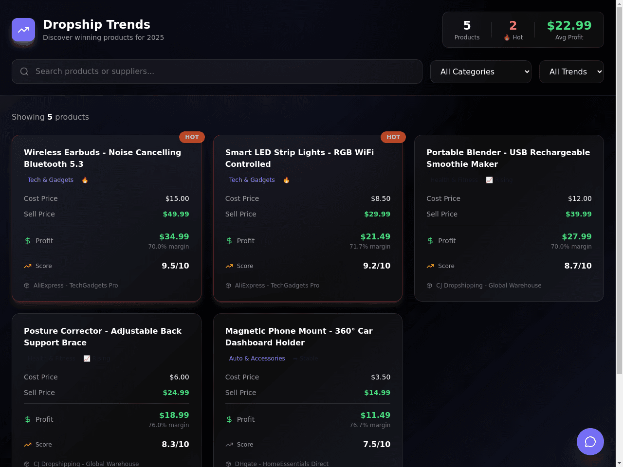 Dropship Dashboard