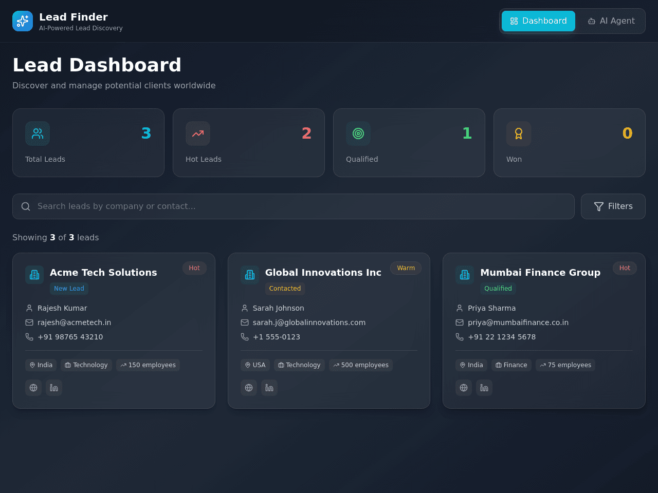 Lead Finder Portal