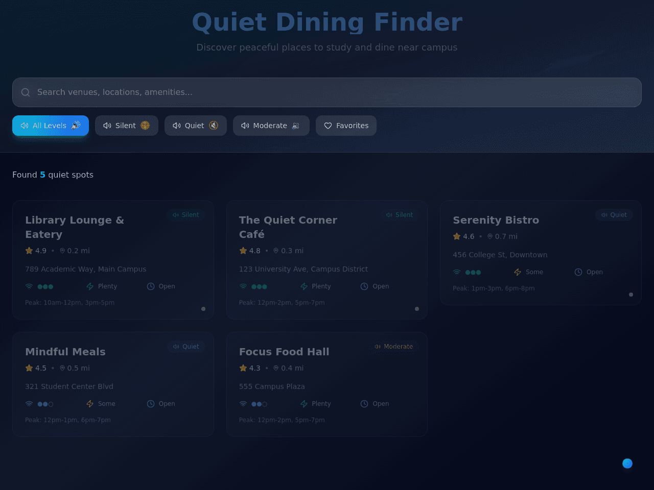 Quiet Dining Map