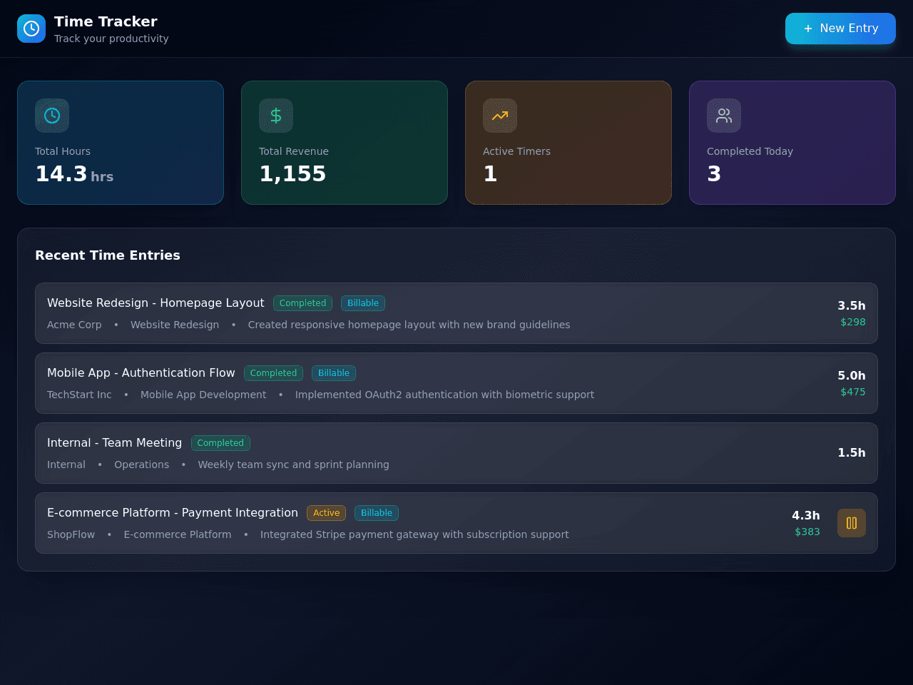 Time Flow Dashboard