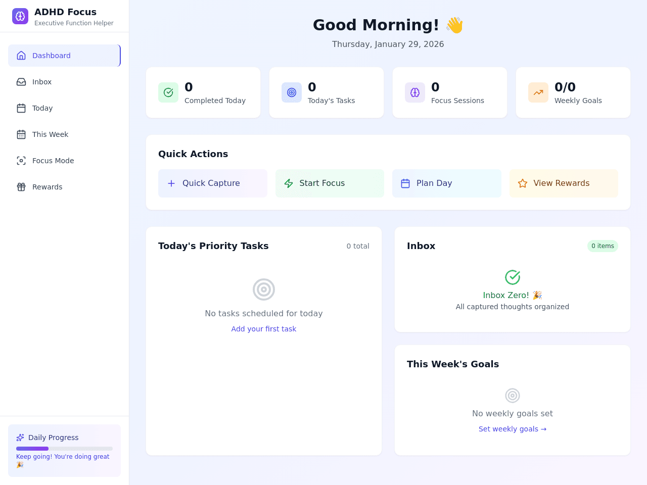 Focus Flow Dashboard