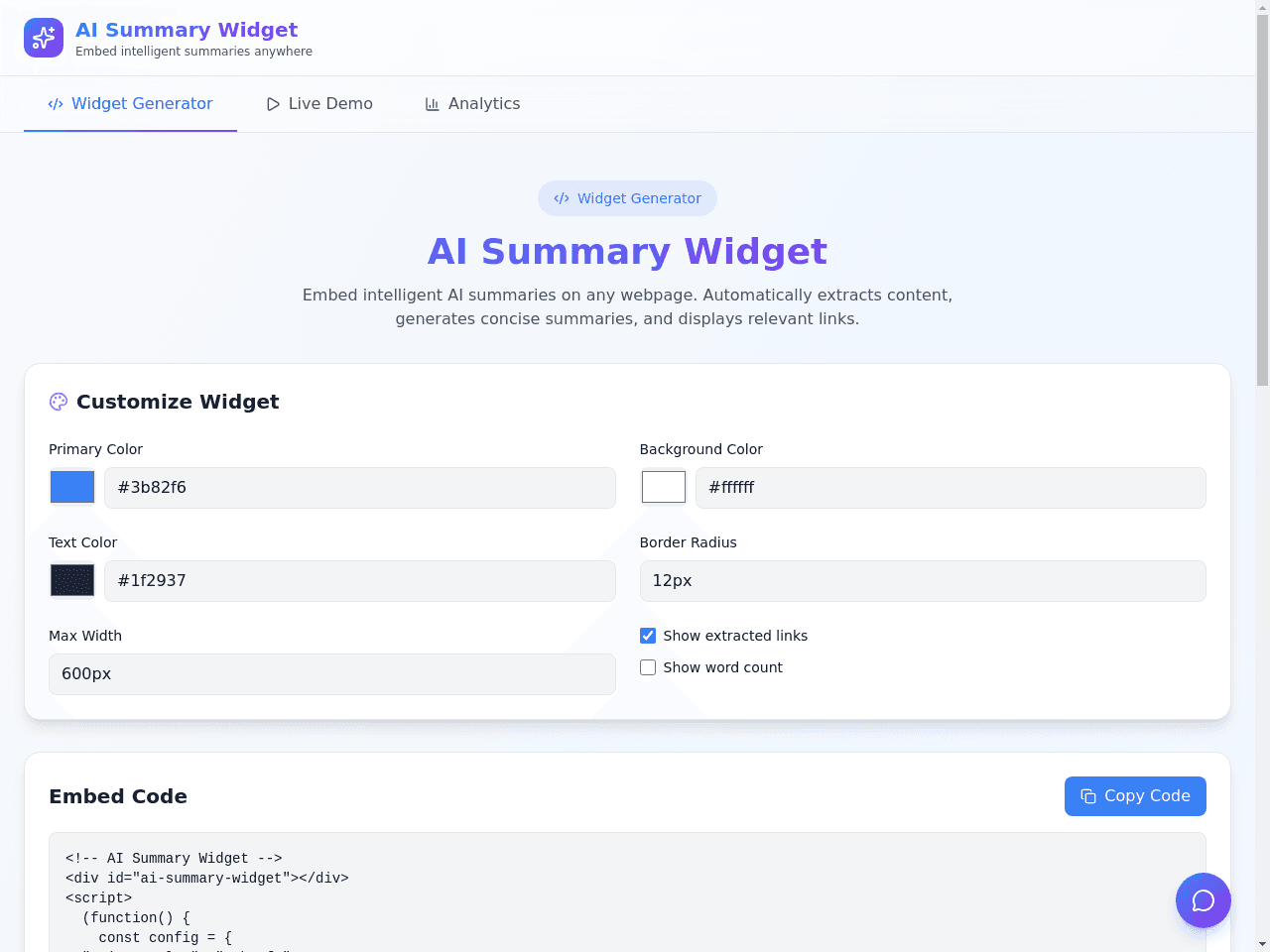 Summary Snapshot
