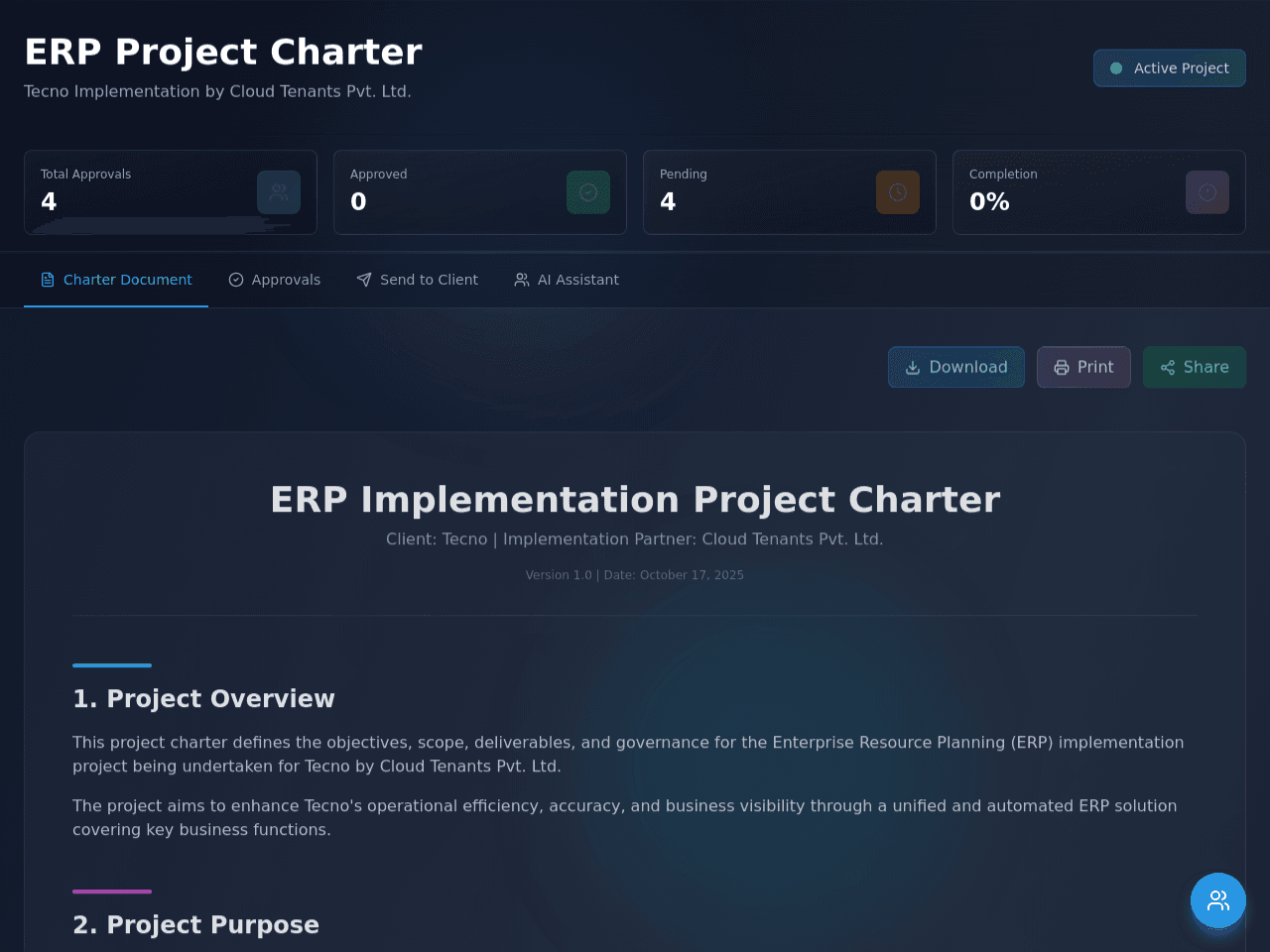 ERP Charter Dashboard
