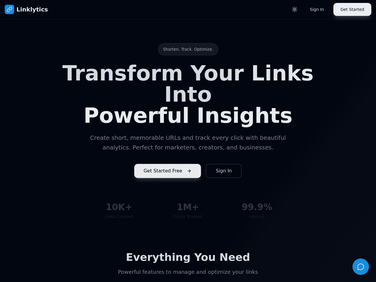 Linklytics Dashboard