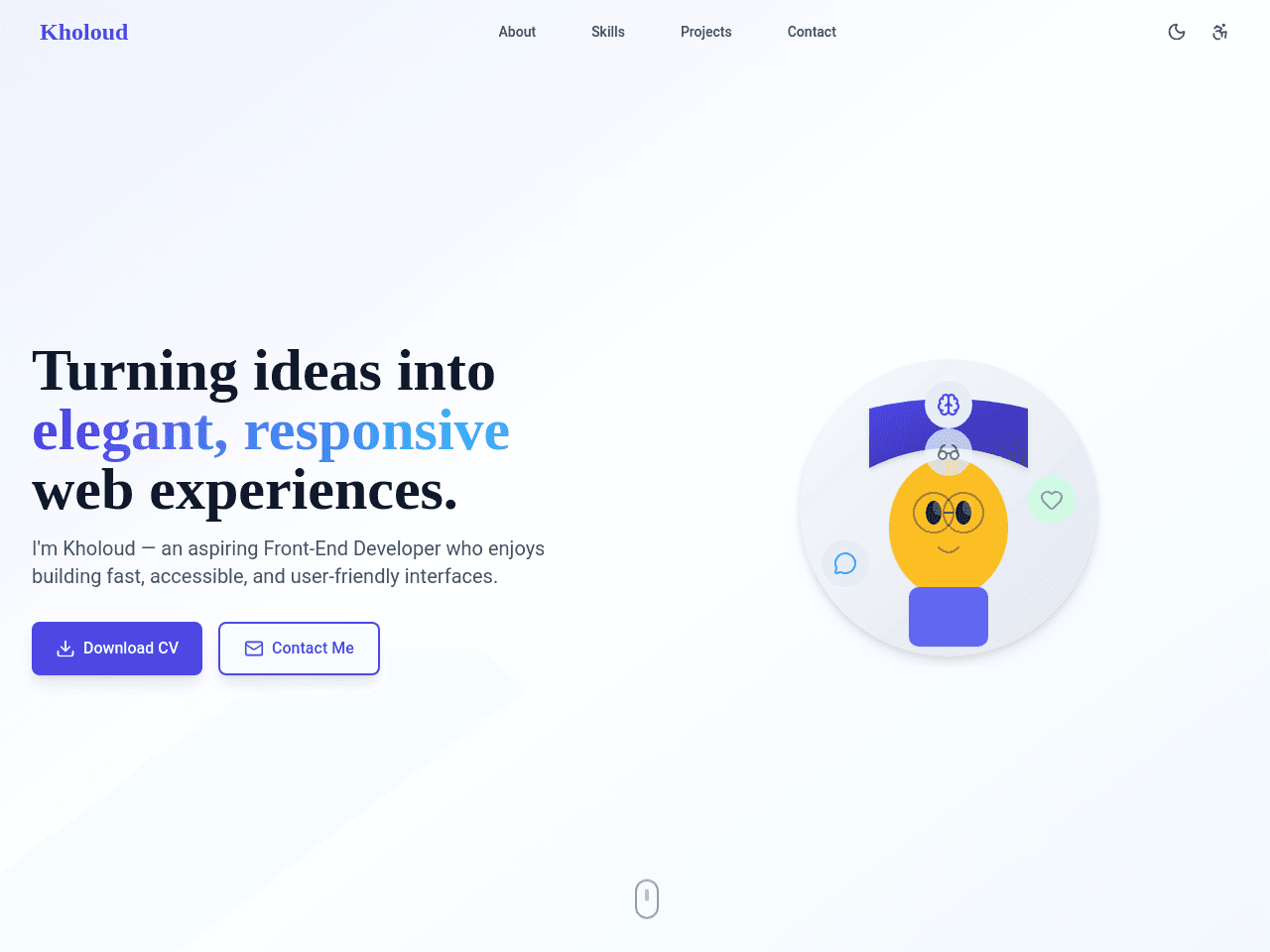 Taskeda Prompt — Interactive Portfolio for “Kholoud Yasser Helmy”