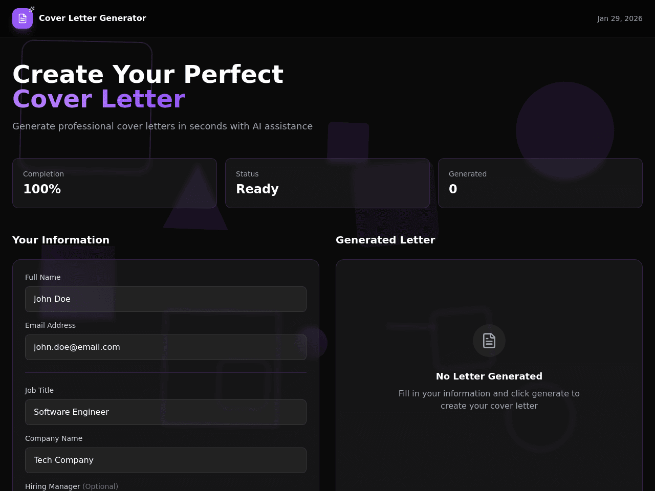 AI Cover Letter Generator