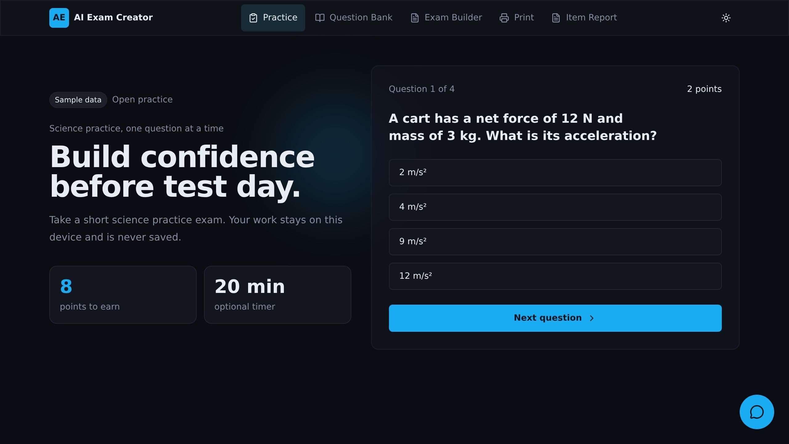 AI Exam Creator preview