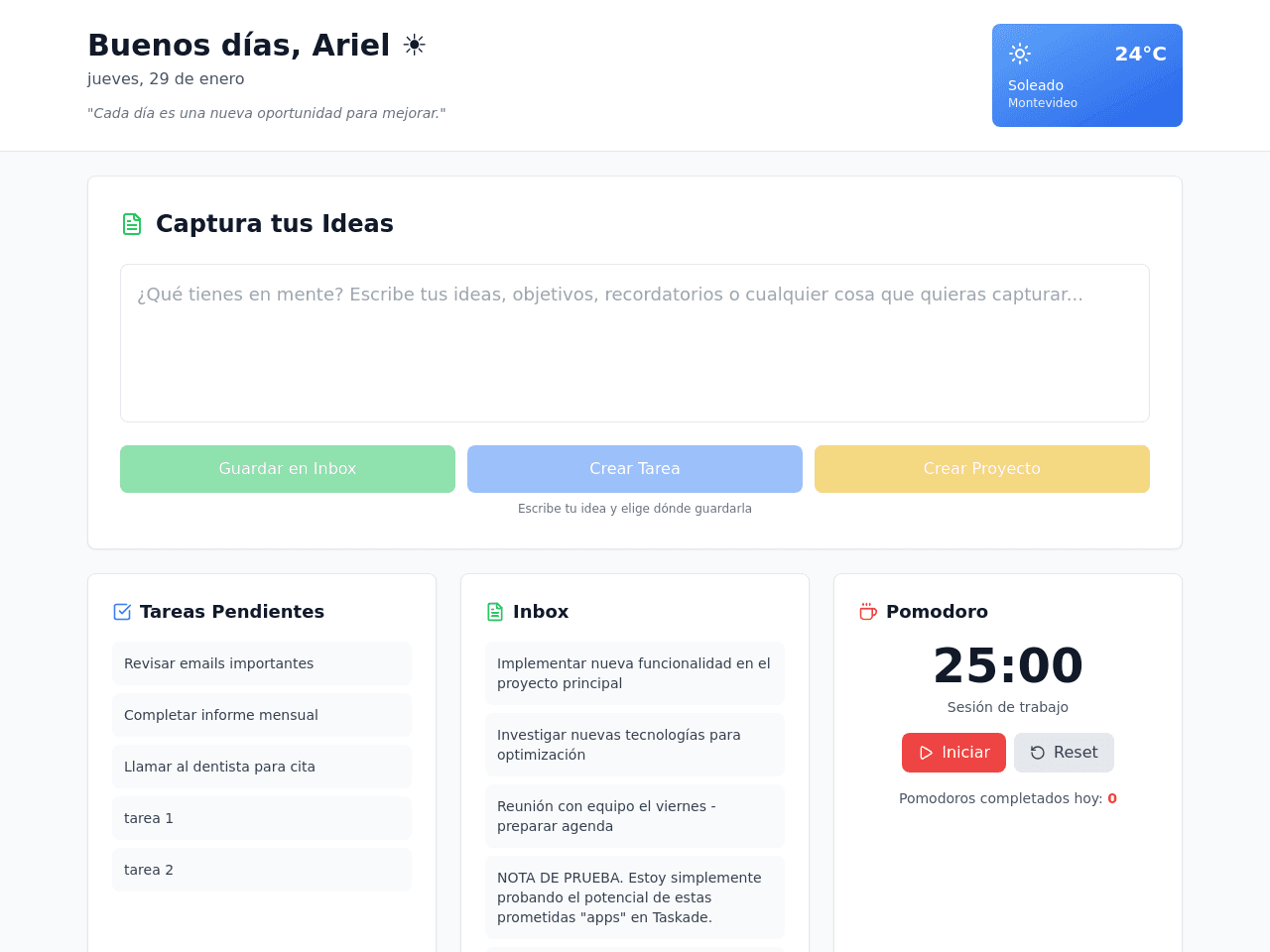 Day Start Dashboard