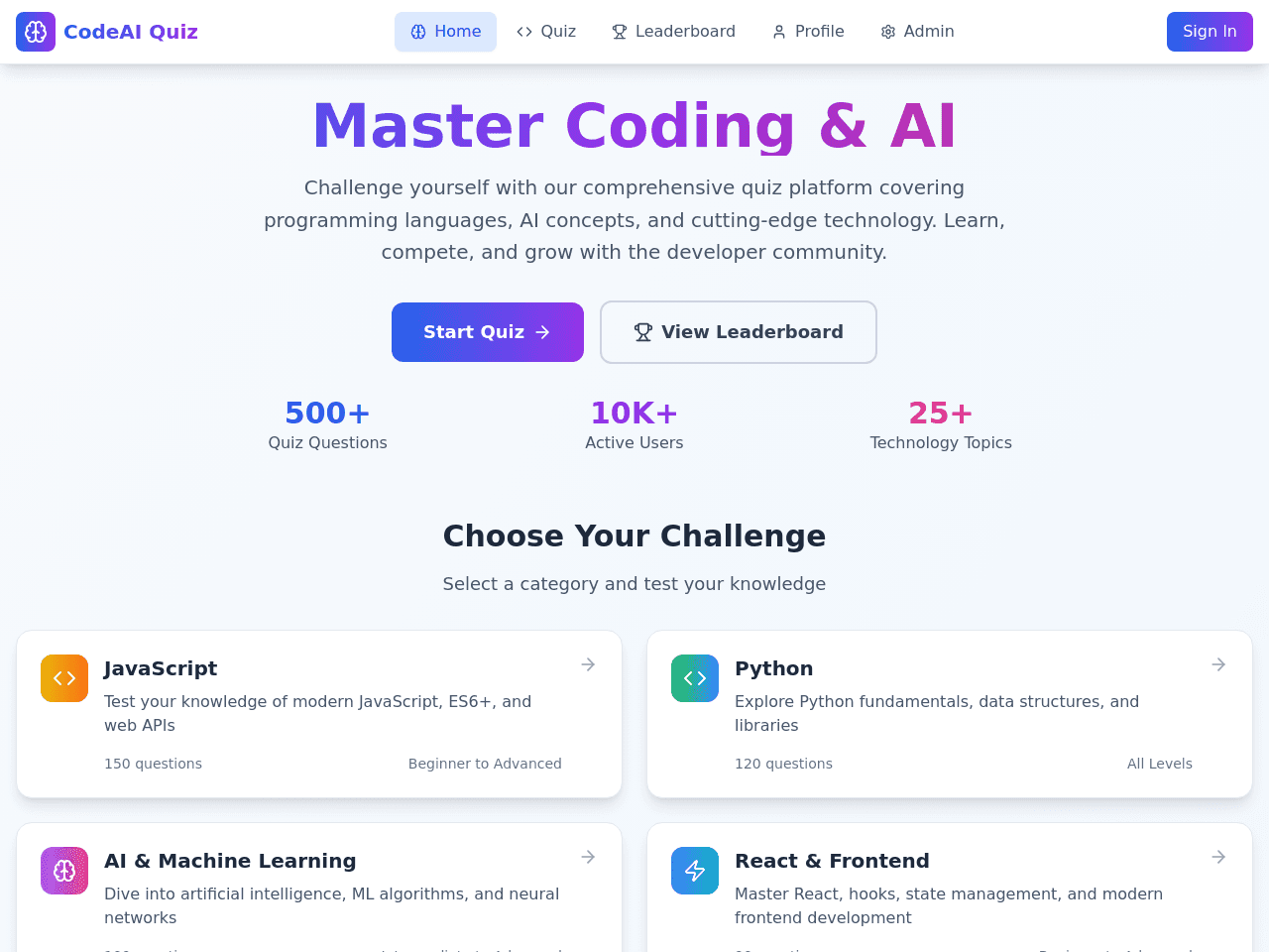 Code Quiz Synopsis