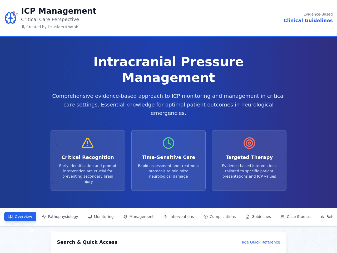 extrapolate and convert comprehensive review about ICP management from critical care perspective to website content