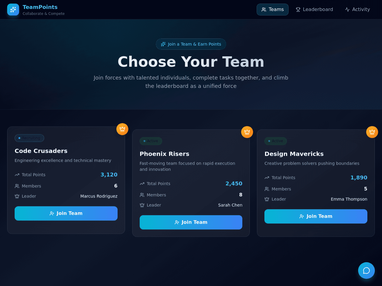 Team Points Tracker