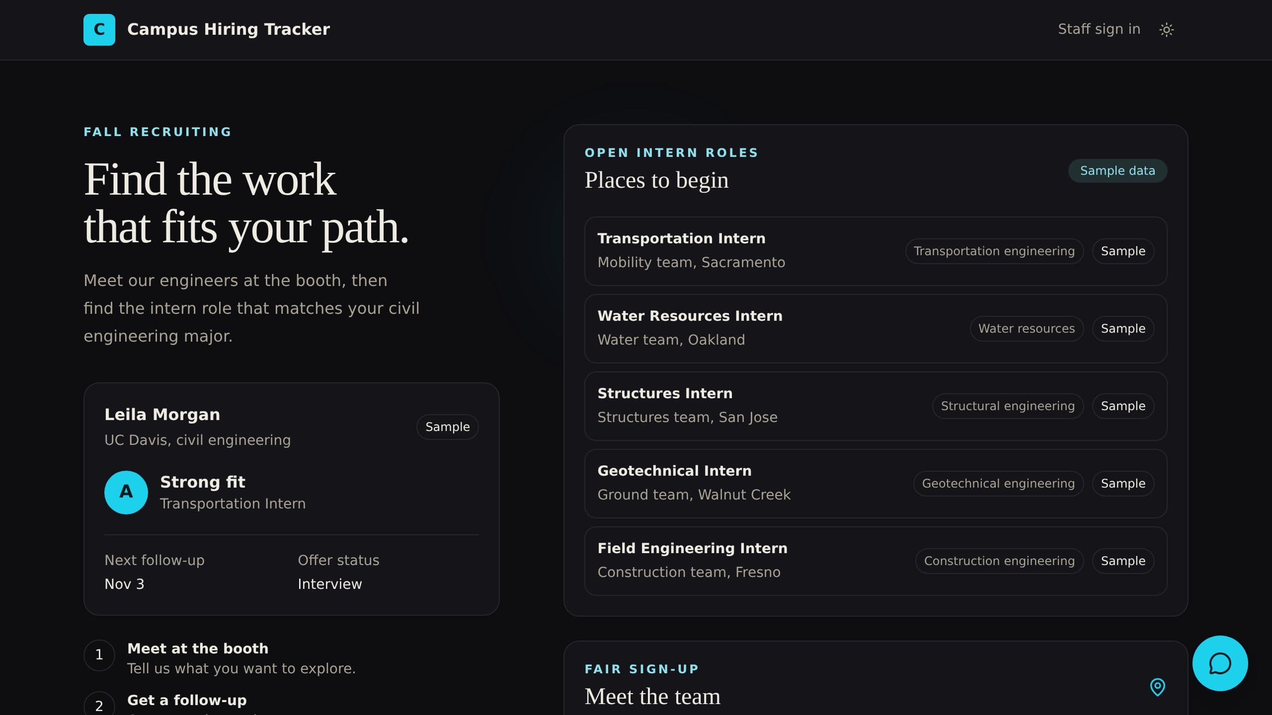 Campus Hiring Tracker preview