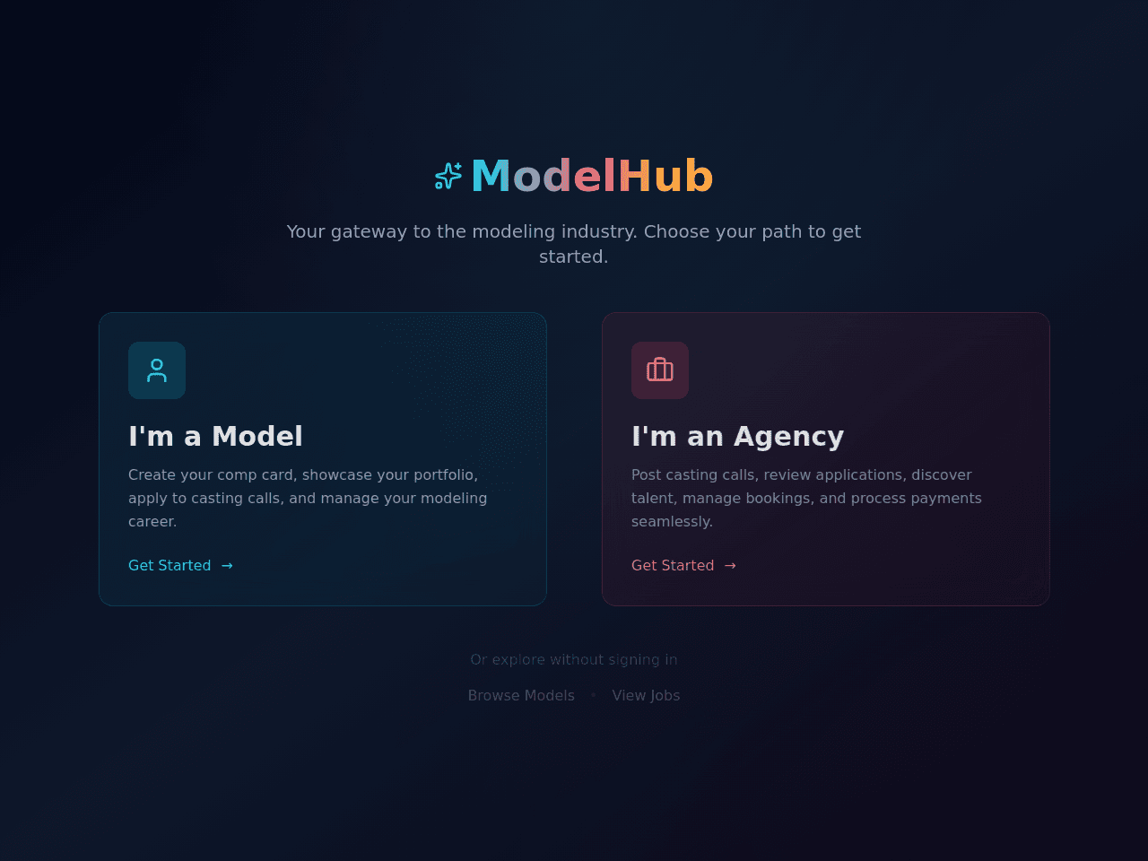 Model Agency Portal