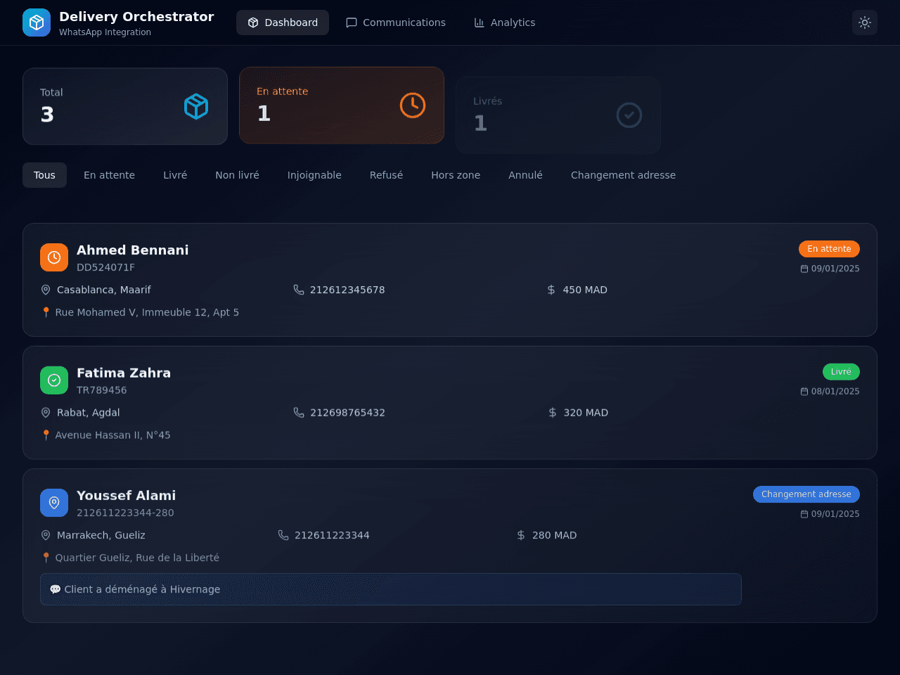 Delivery Status Portal