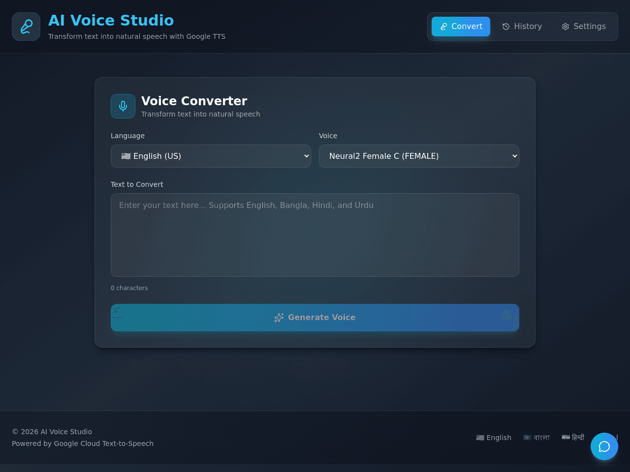 Voice Tools Dashboard