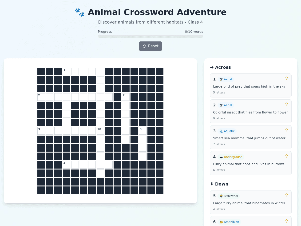 Creature Crossword