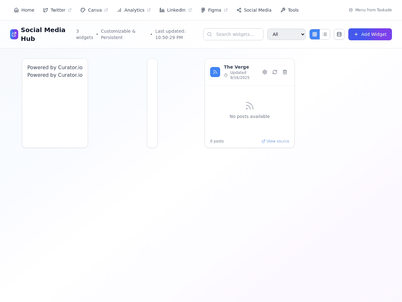 Social Widget Hub