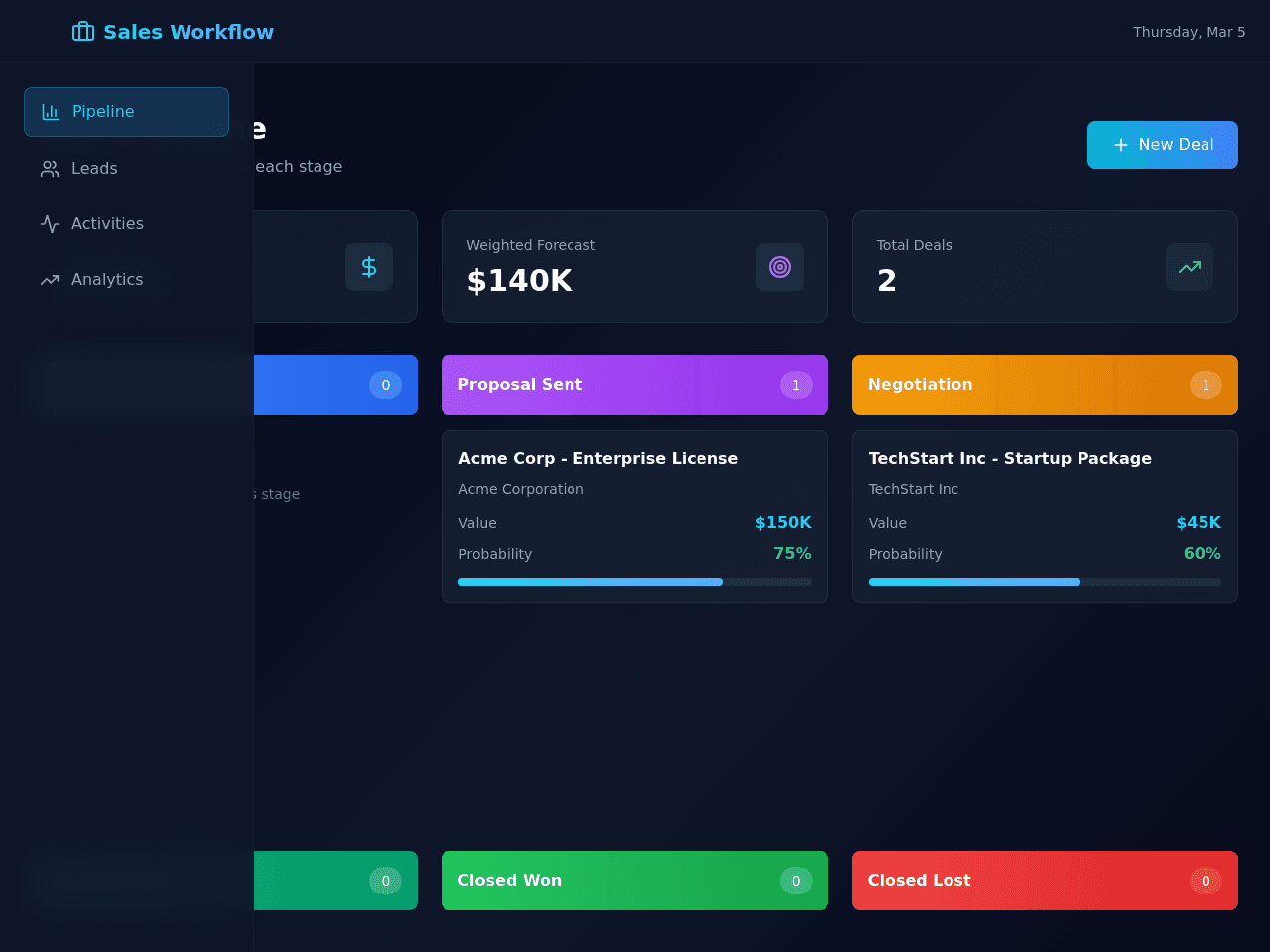Sales Workflow Studio
