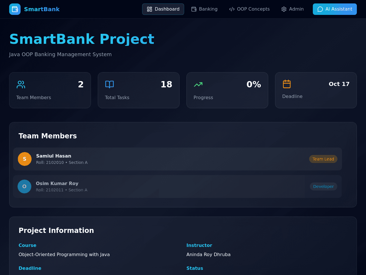 SmartBank Dashboard