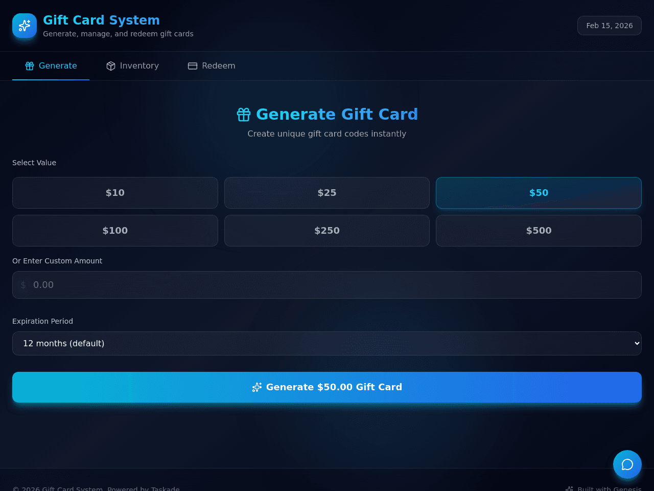 Gift Code Generator