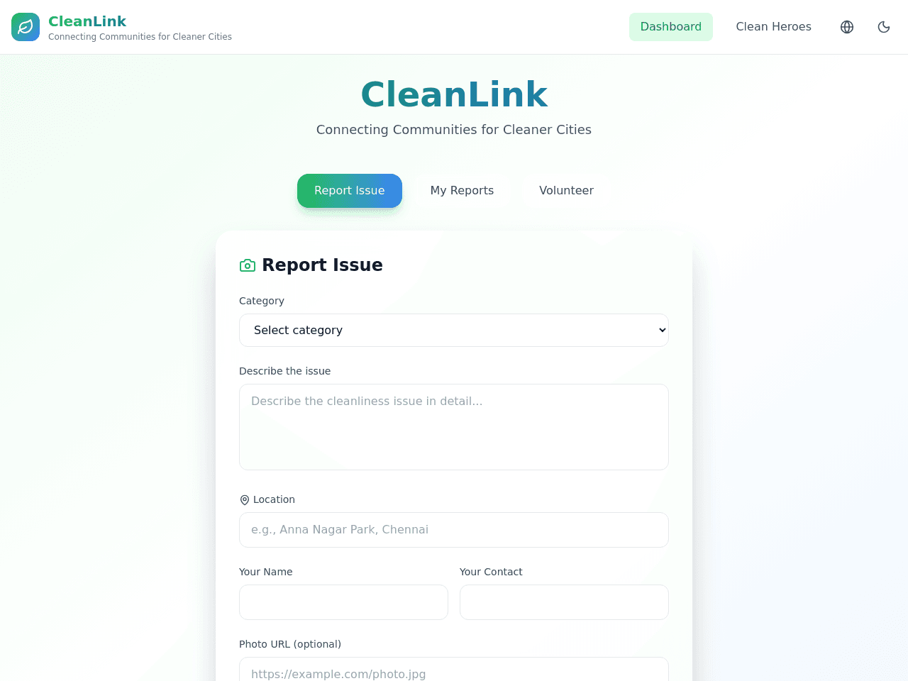 Civic Clean Dashboard