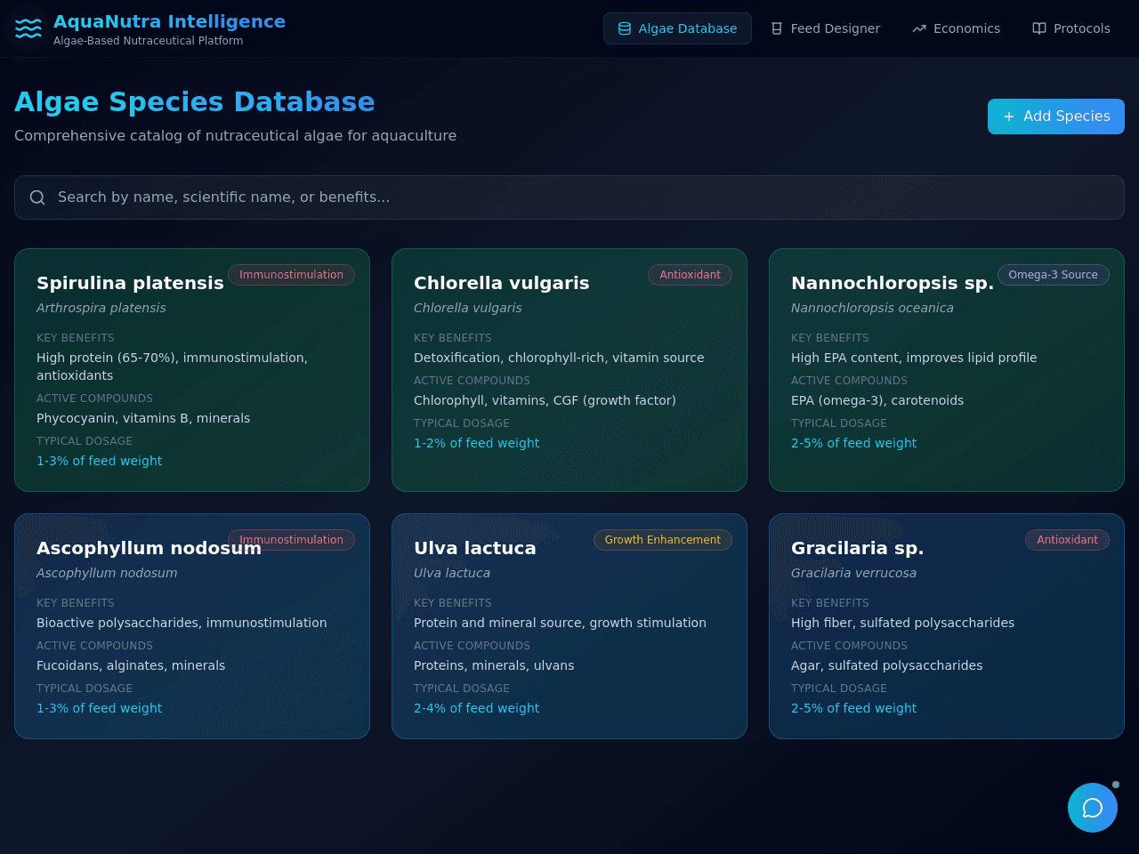 Aqua Nutrient Dashboard