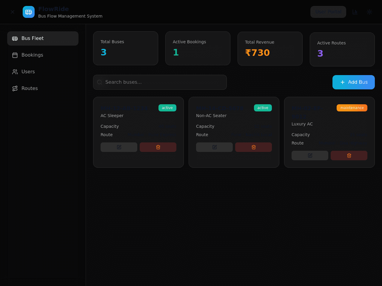 Bus Flow Dashboard