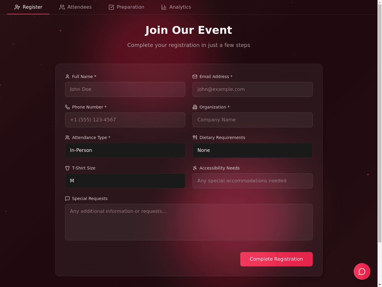 Event Management Portal
