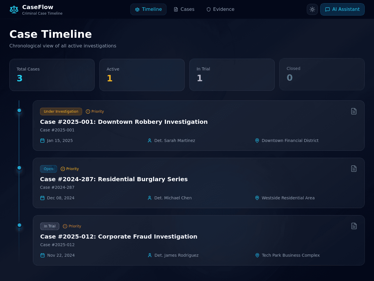 Case Timeline Tracker