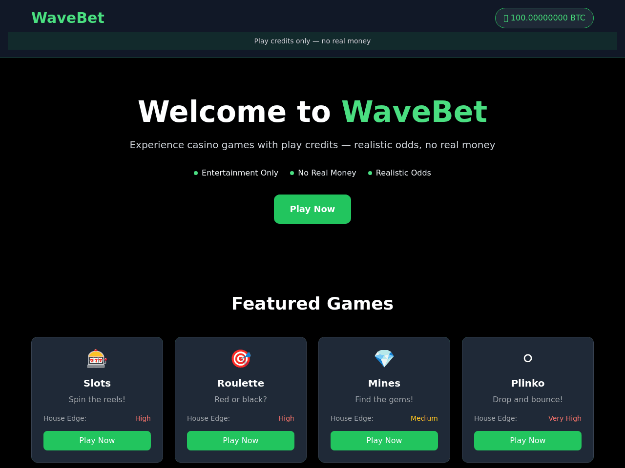 WaveBet Dashboard