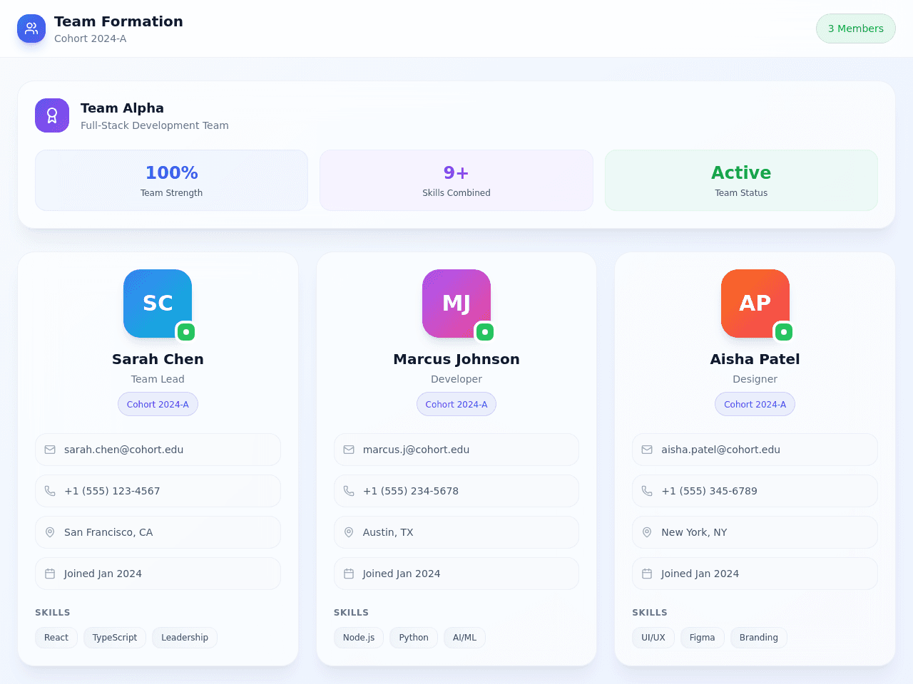 Team Formation Studio