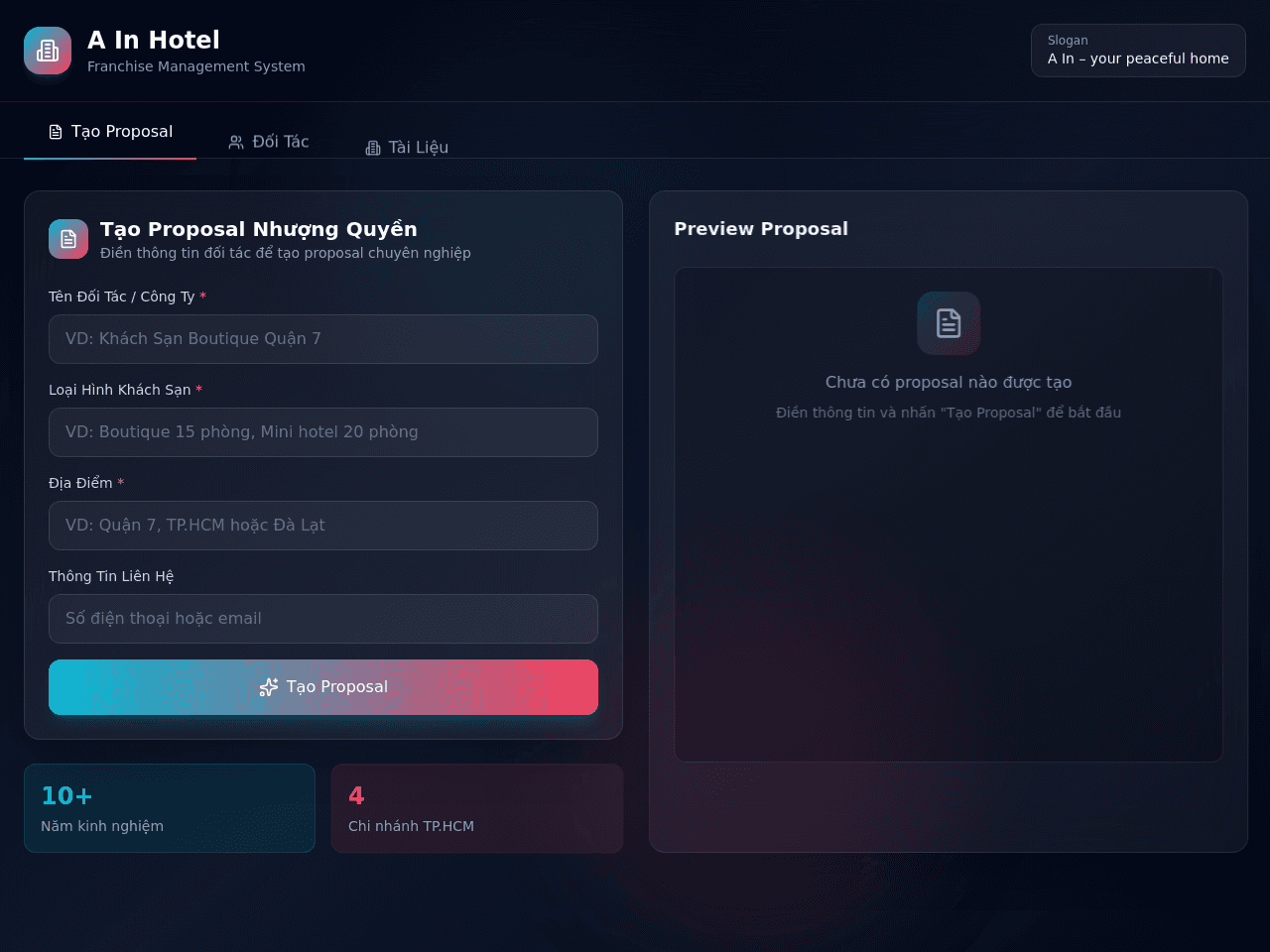 Franchise Proposal Studio