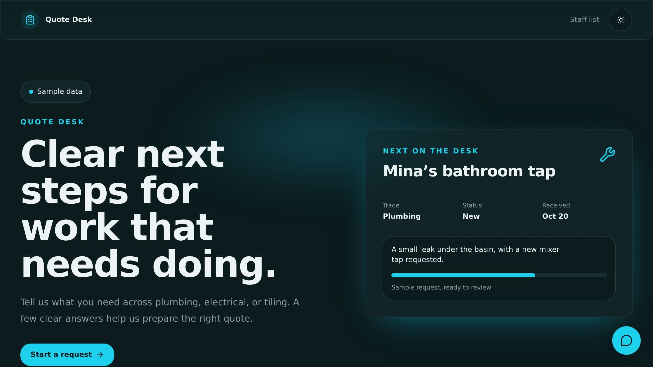 Quote Request Form preview