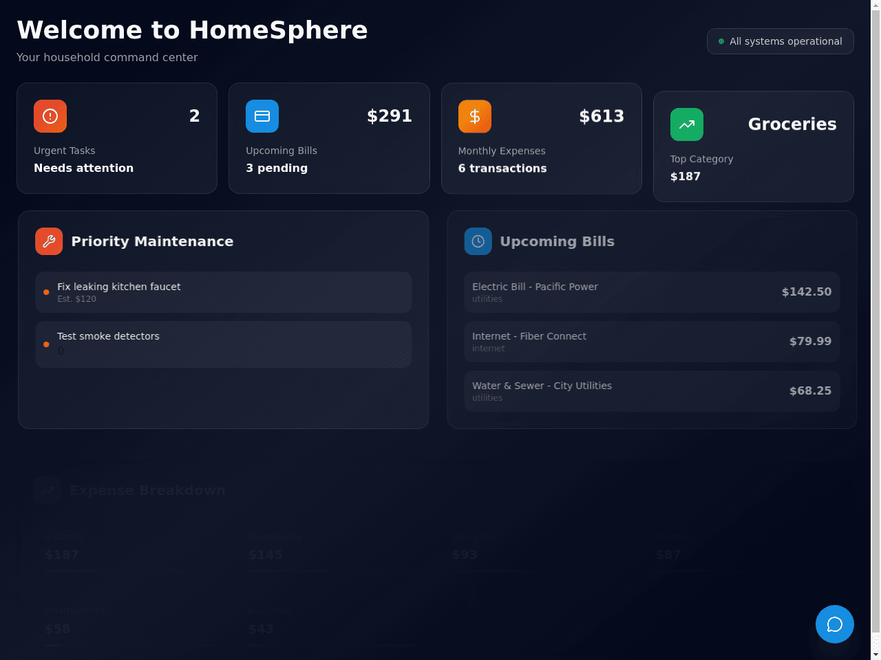 Home Manager Dashboard
