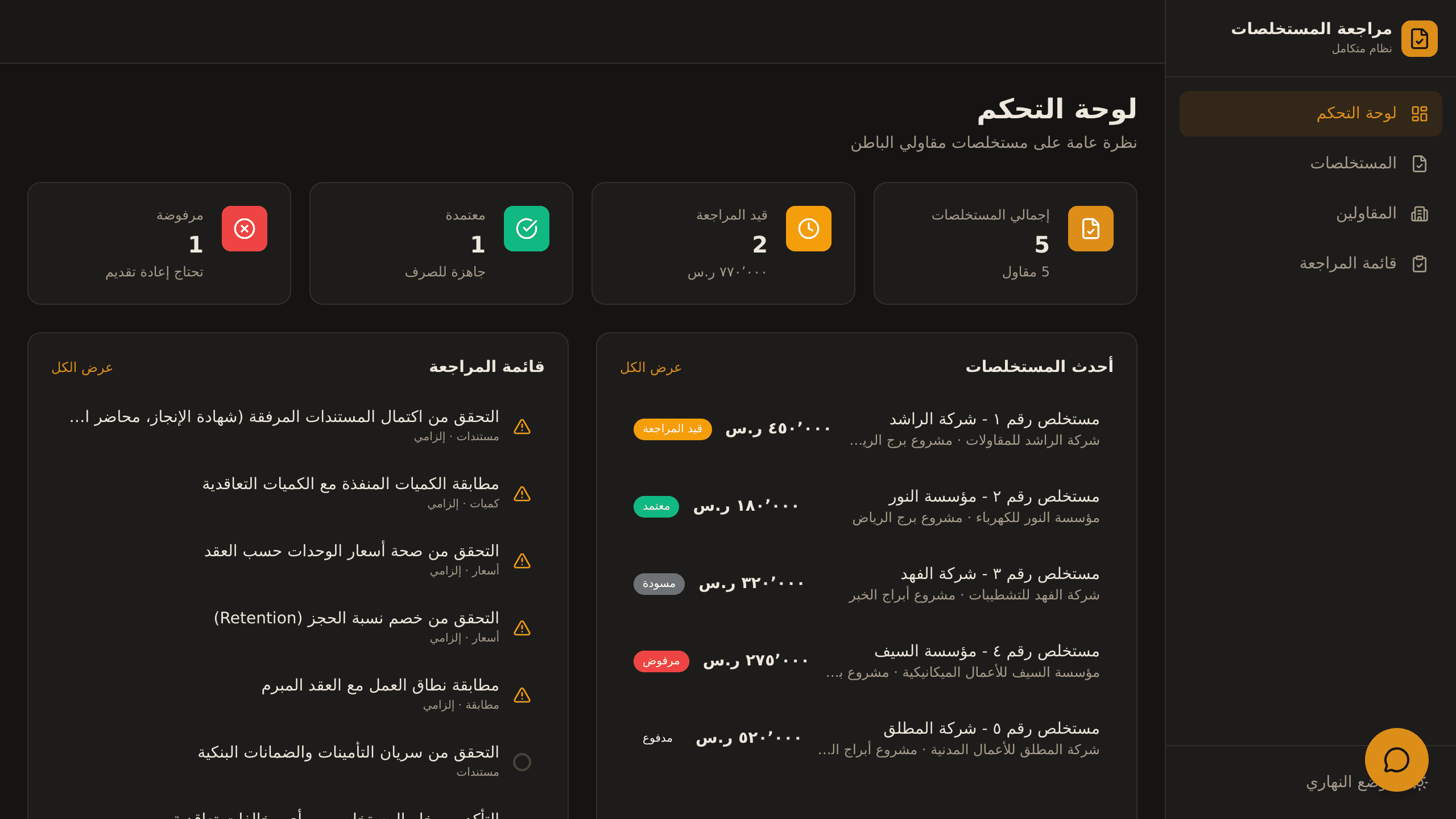 Subcontractor Review Tracker