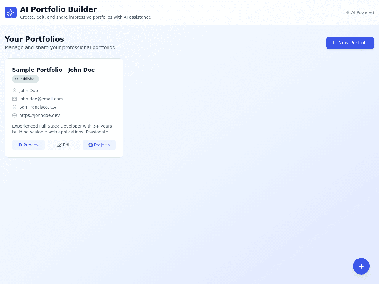 Portfolio Builder Genie