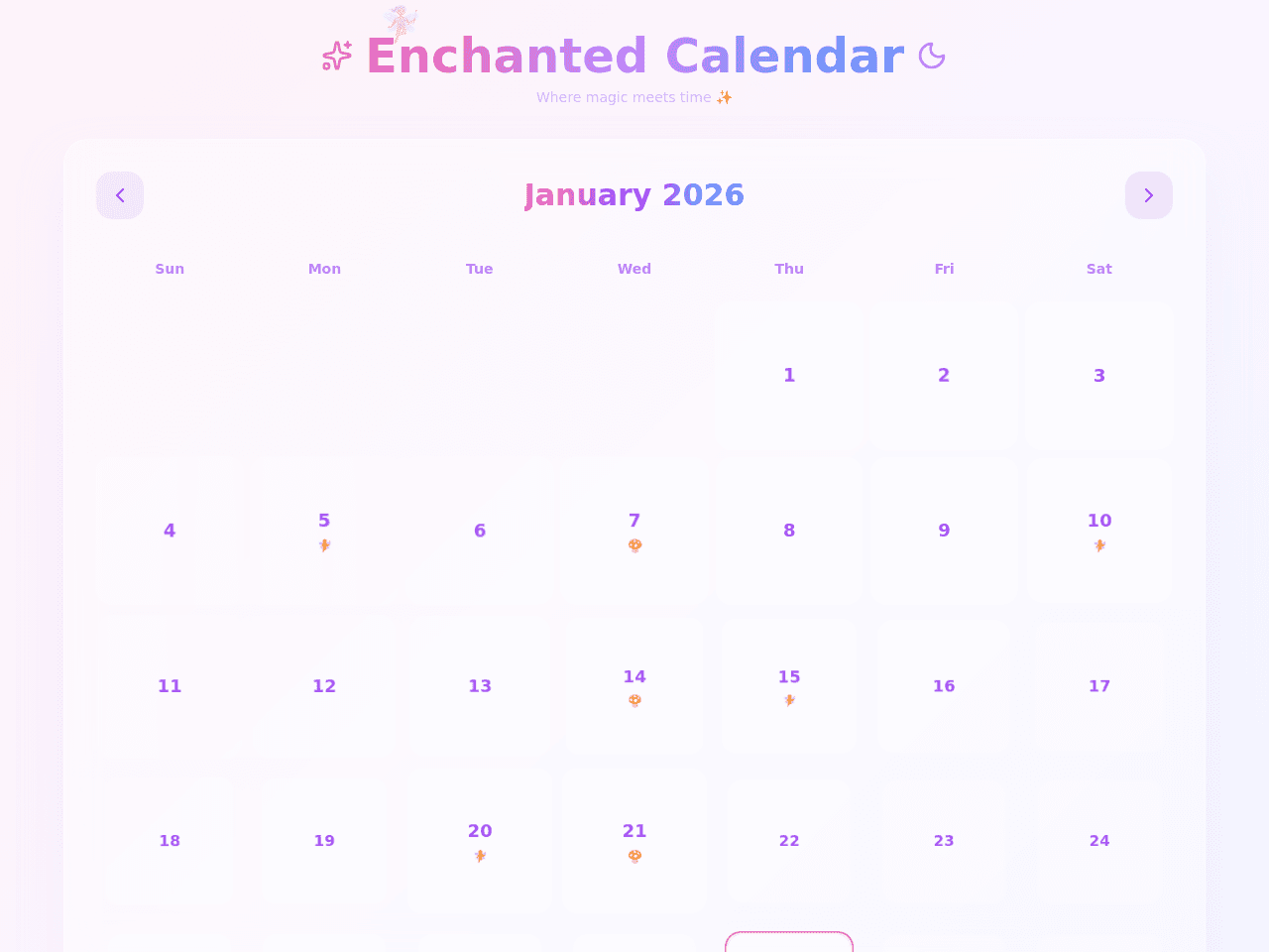 Enchanted Calendar Flow