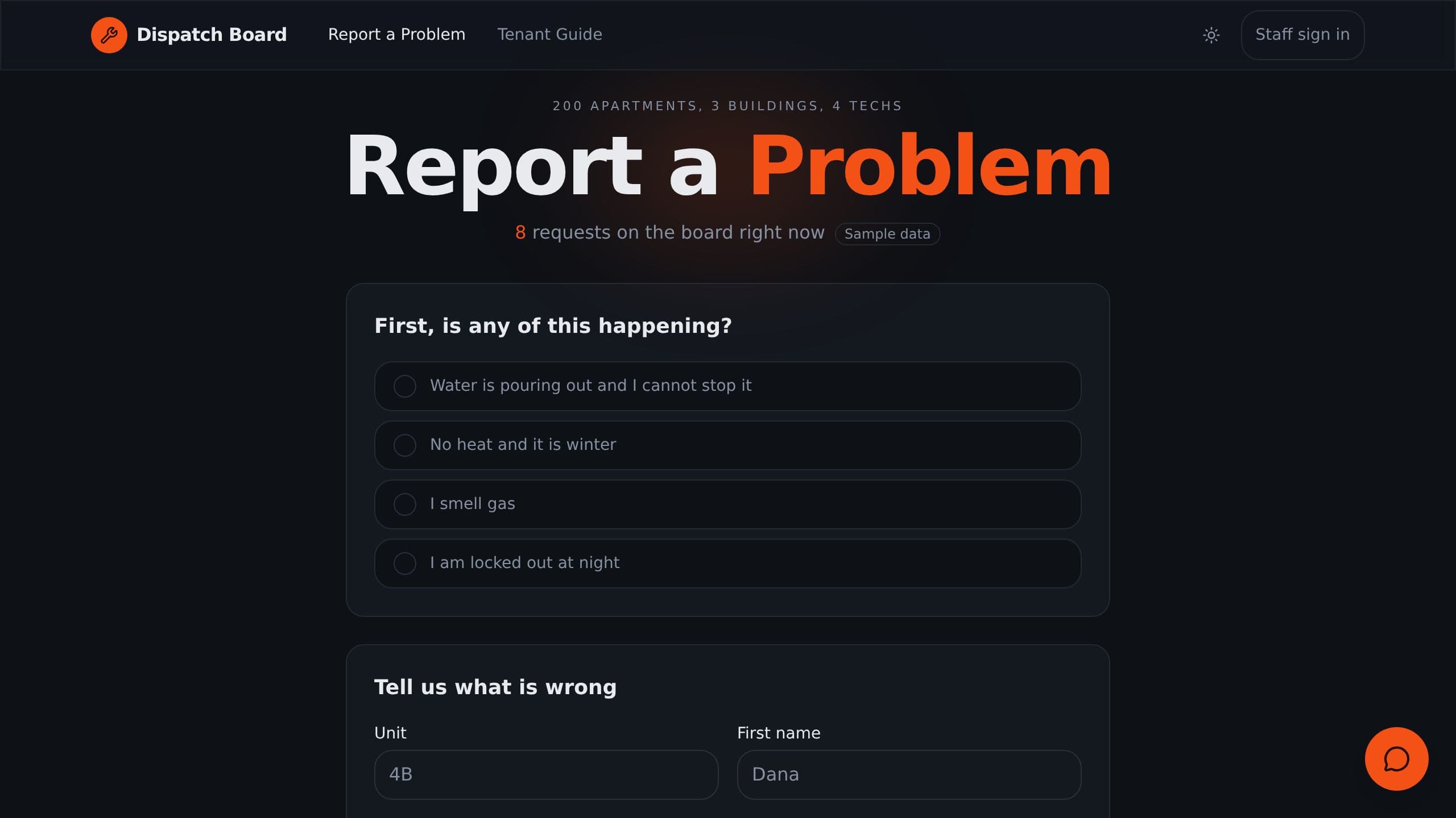 Property Maintenance Dispatch Board preview