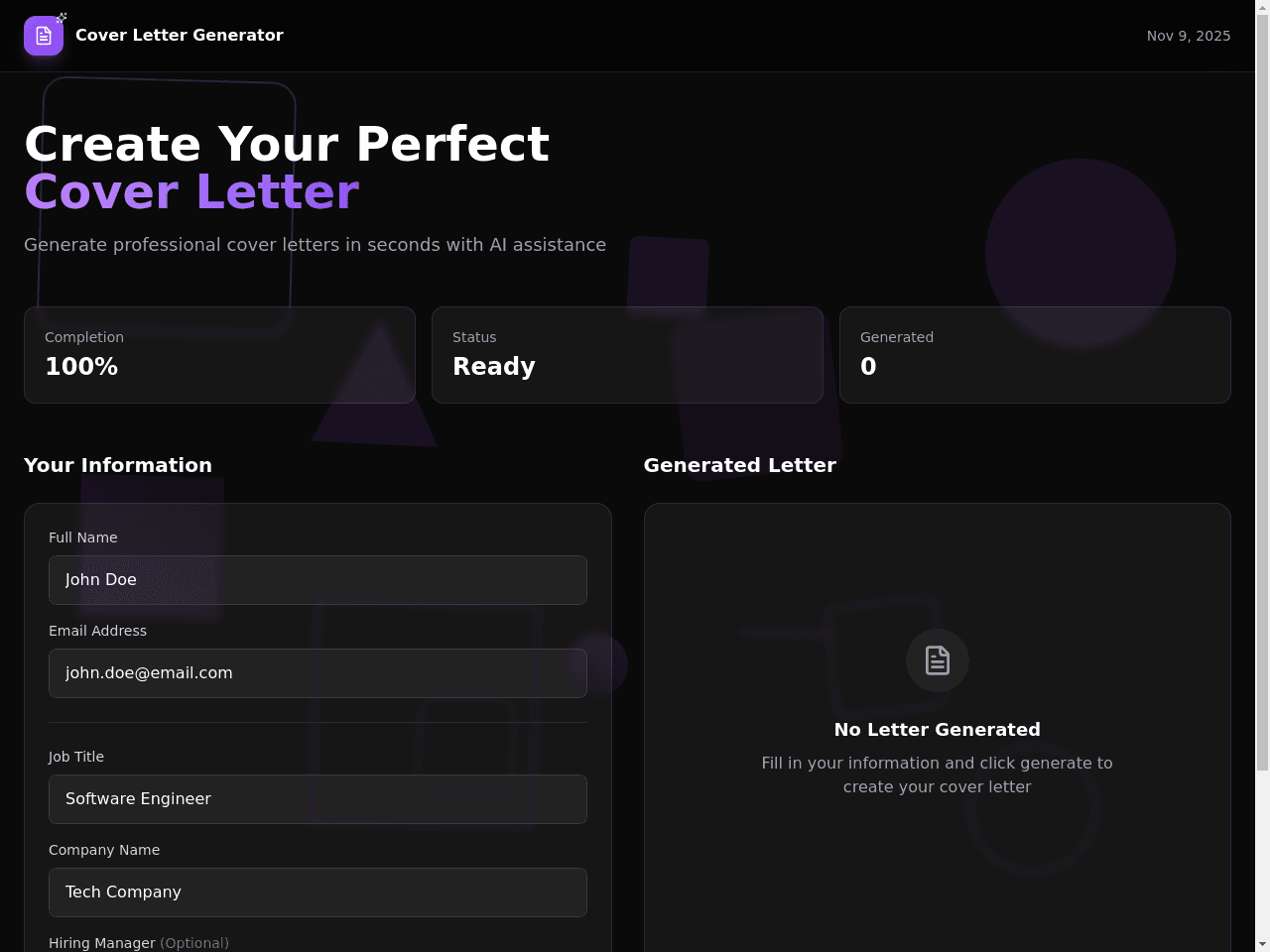 AI Cover Letter Generator