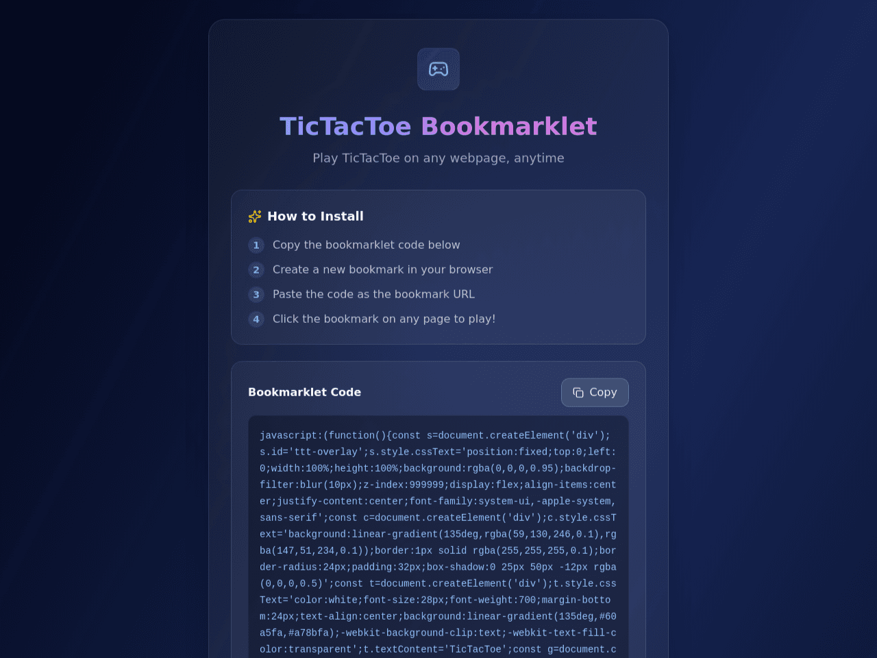 Tic Tac Board