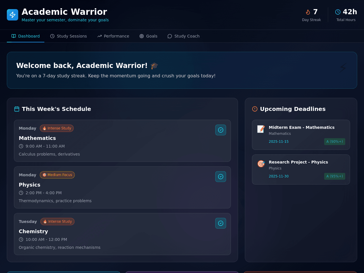 Study Warrior Planner