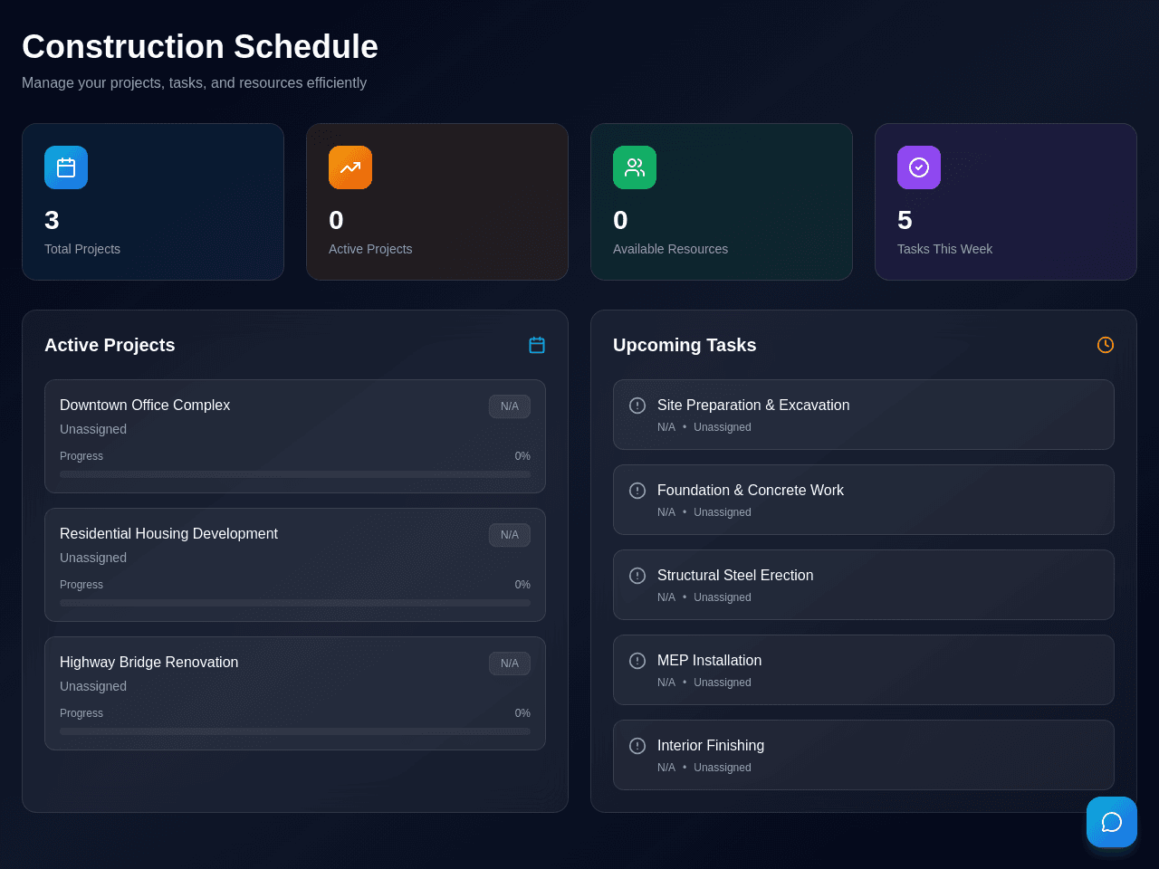 Build Schedule Planner
