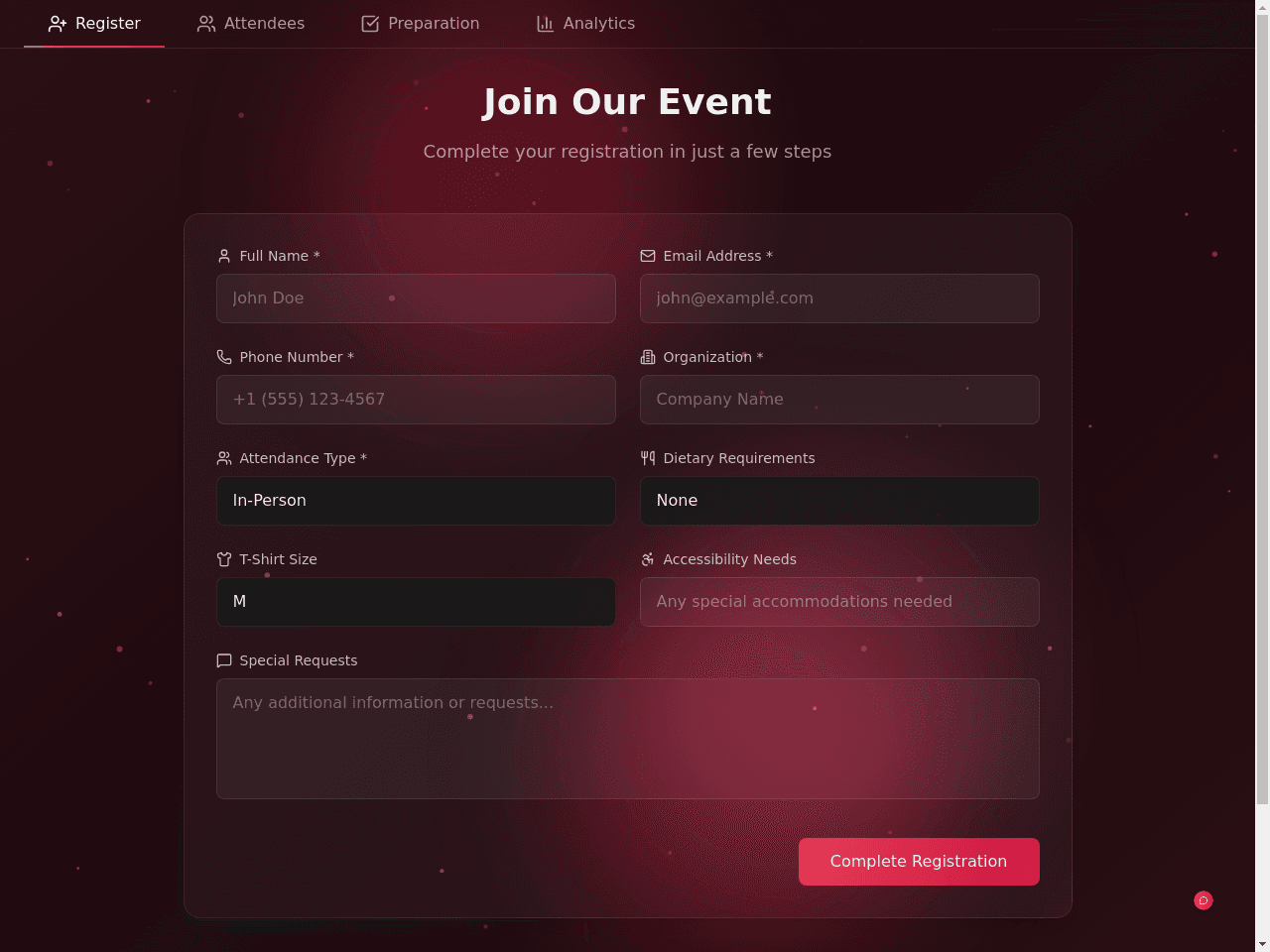 Event Management Portal