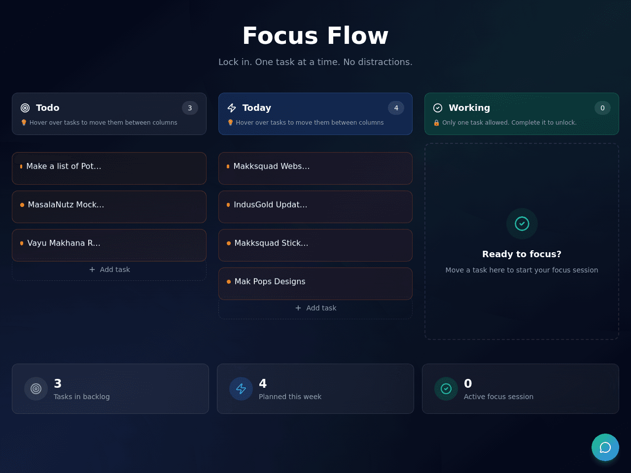 Focus Flow Dashboard
