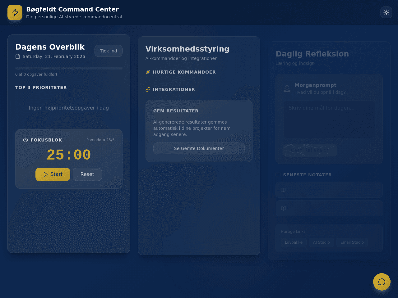 Daily Command Dashboard
