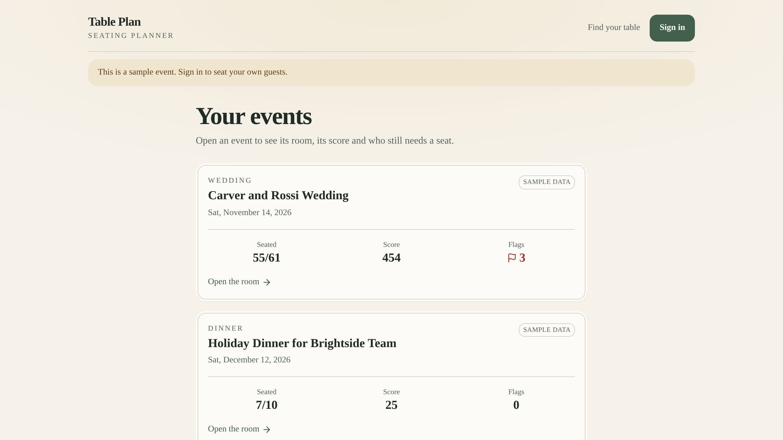 Event Seating Chart preview